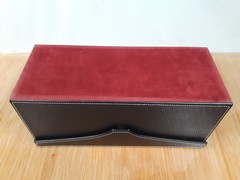 Faux Leather Storage Box Lidded Magnet Closure Red Velvet Inside 14x6x6