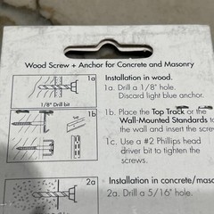 10 Pack ELFA Easy Hang Shelving Masonry-Concrete-Solid Wood Anchors New Sealed