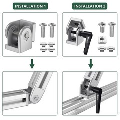JiGiU 2PCS Angle Connector Joint Connector 4040 Nut 8 Flexible Hinge 180° Rotati