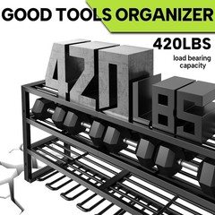 Heavy Duty Power Tool Rack 4 Tier 8 Holders 420Lbs 32 In