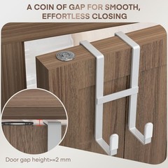 2Pcs No Drill Over Door Hooks Heavy Duty Double Side Hanger