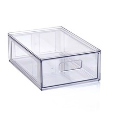 Clear Glossy Plastic Pull-Out Closet Drawer Small Size, Adult Size