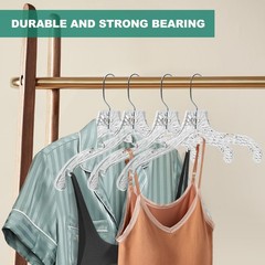 Quality Hangers 24 Pack Clear Plastic with Super 17″, Crystal