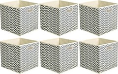 6 Pack Collapsible Storage Bins with Handle Space-Saving 10.5×10.5×11 inches