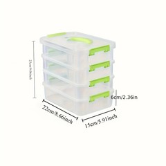 4 Layer Transparent Storage Box with Drawers Portable Organizer