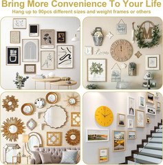 90PCS Picture Hanging Nails, 3 Sizes Wall Decorative Nails for Hanging Pictures