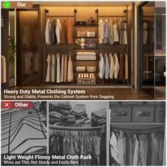 6.42FT Industrial Pipe Clothing Rack, Reversible Corner Closet System w/ 5 Shelv