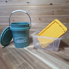 Lowe’s Teeny Tote Mini Storage Container & Lowes Tiny Bucket w/Lid NEW HTF
