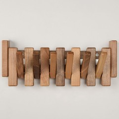 TEXAS BEST GIFT Solid Walnut Piano Key Coat Rack – 6-Hook Wall-Mounted Flip H…