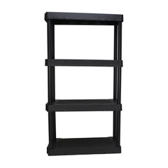 Hyper Tough 4 Shelf Plastic Shelving Unit Storage Rack Garage Organizer Heavy