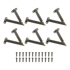 6pcs Lid Folding Support Hinges Bronze Folded L 3.3″/83mm Plate 0.4″/11mm