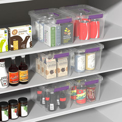 6 Pack 6 Quart Clear Storage Boxes with Lids for Home Organization