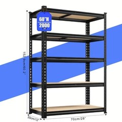 72″ Adjustable Double Heavy Duty Metal Layer Column Garage Shelving Rack 3000lbs