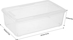 8 Pack Stackable Clear Plastic Storage Bins with Lids for Shoes and More