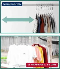 Metal Hangers Clothing Heavy Duty for Closet Stainless Steel Hanger 16.5in by WY