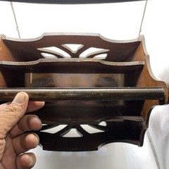 Vintage Dark Walnut Magazine Rack 12”x16”x10”
