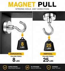 30 Pack Dia Strong Magnetic Hook Hanger N52 Neodymium Clamping Magnet Hooks USA