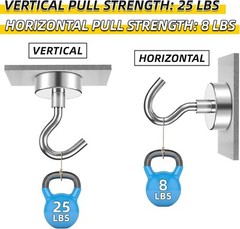 20 Pack Magnetic Hooks, 25Lbs Magnet Hooks Heavy Duty, Strong Magnetic Hooks Cru