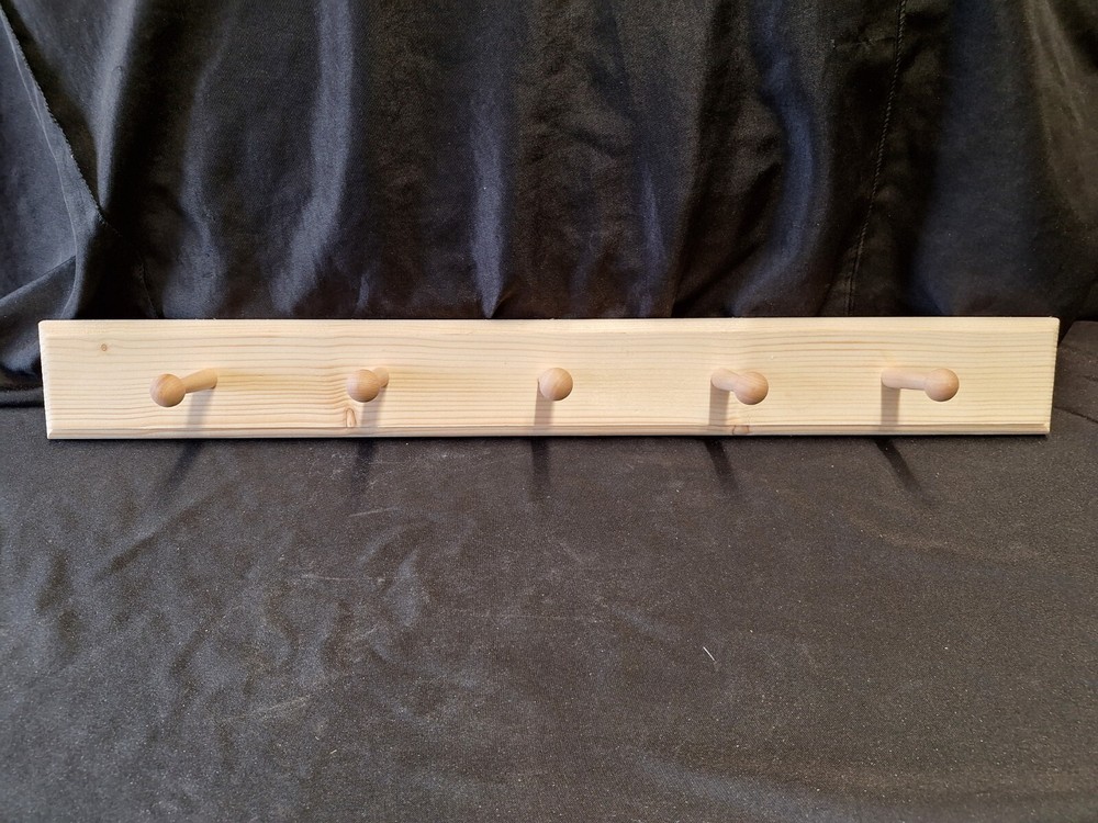 Wooden Wall Rack For Coats or Towels Various Sizes Natural or Burnt Finish