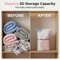 No‑Pump Vacuum Storage Bags, 2026 New Heavy-Duty Press & Seal For Clothes