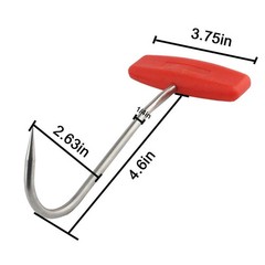 2PCS Meat Hooks for Butchering T Shaped Boning Hooks with Handle 6 Inch