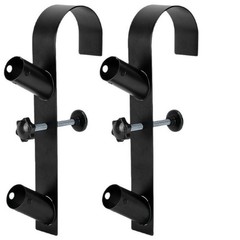 Pool Hook Adjustable Metal Dual Hook Black 28.5 x 13.7 cm for Leaf Net