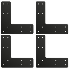 4 Pcs Black Alloy Steel Post to Beam L Shape Connector, 10*10 Inch, Powder Co…