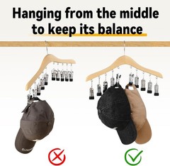 Legging Organizer for Closet, Wooden Yoga Pants Hangers 2 Pack with 10 Clips …