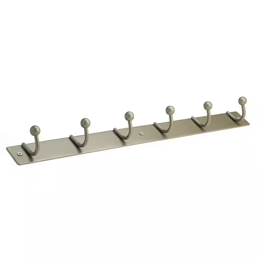 19-5/8 In. (500 Mm) Matte Nickel Utility Hook Rack