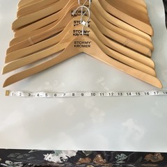 Stormy Kromer Wood Traditional Hangers Metal Hooks Natural Set of 12