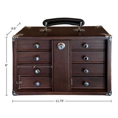 4 Drawer Storage Organizer Box Gerstner & Sons Solid Oak Wood Box