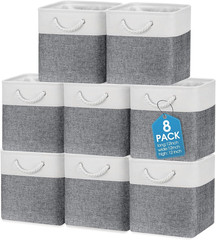 8 Pack Collapsible Storage Bins Fabric Storage Bins Polyester Fabric