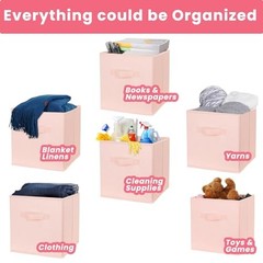 Storage Cubes- 11 Inch Cube Storage Bins for 10 Pack – 11 inches Pink