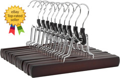 Wooden Pants Hangers Closet Organizer Cherry 10 Pack