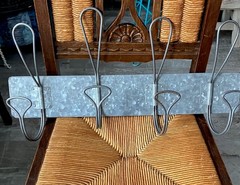 Galvanized Steel 4 Hooks. For Vintage Or Contemporary Look Space.Indoor Use Only