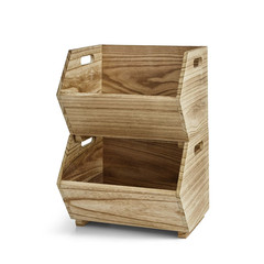 Better Homes & Gardens Natural Wood Stacking Open Front Decorative Storage Bins