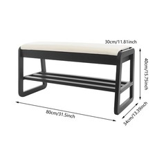 Shoe Storage Bench With Drawer And Shelf For Entryway Black 80cm Faux Leather