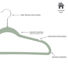 SIMPLIFY Green Velvet Hangers 25-Pack