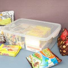 Set of 4 Clear 14 Quart Plastic Storage Bins with Lids and Latching Design