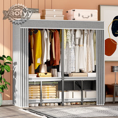 59″ Heavy Duty Closet Organizer Portable Wardrobe Clothes Shoe Clothes Racks