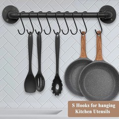 30 Pack Heavy Duty S Hooks Black Steel S Shaped Hooks for Hanging Large 3.5 inch
