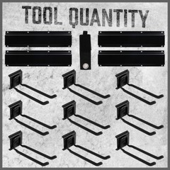 Garage Tool Organization 9pc Double Hooks Holder 64″ Utility Rack Wall Mount
