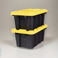 NEW 10PK- 6.5qt Storage Bin Container Tote Mini Yellow Lid TikTok Home Depot HDX