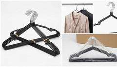 Black Metal Wire Hangers Non-Slip PVC Coated Slim Space Saving Clothes Rack