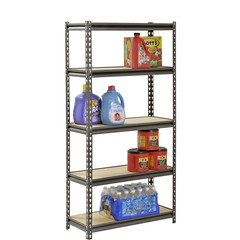 5-Shelf Steel Shelving, Silver-Vein, 12″ D X 30″ W X 60″ H