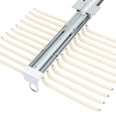 23.2*18.1*3.7in Beige Pull Out Trousers Rack 22 Arms Steel Pull Out Pants Rack