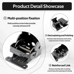 4 Pack Folding Table Leg Brackets with Self-Locking Hinges 0-90°, Folding She…