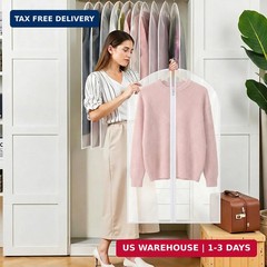 6 Pack Garment Bags 60 * 100cm,40in PEVA Translucent Garment Covers, Suit Storag