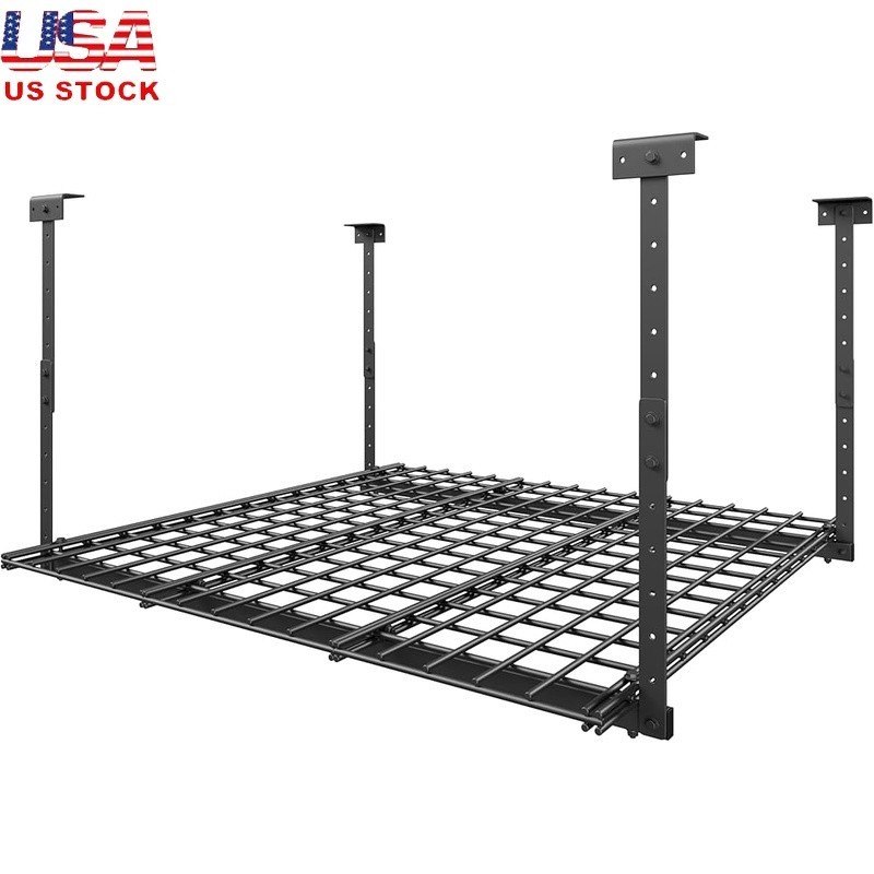 Heavy Duty Garage Ceiling Storage Rack 250lbs Overhead Organizer Adjustable New