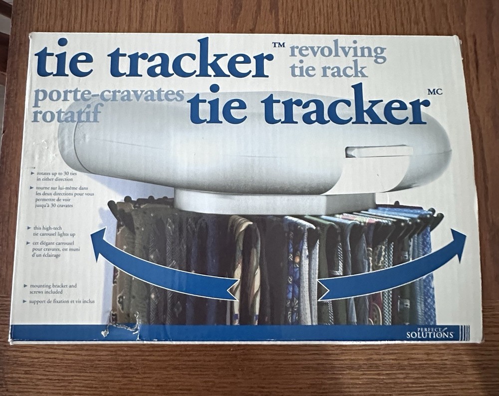 Perfect Solutions Tie Tracker Revolving Tie Rack Carousel Rotates Up To 30 Ties